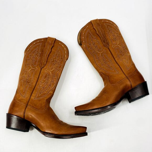 Ariat Brown Heritage X Toe Elastic Western Cowboy Boot 7B - Picture 2 of 6